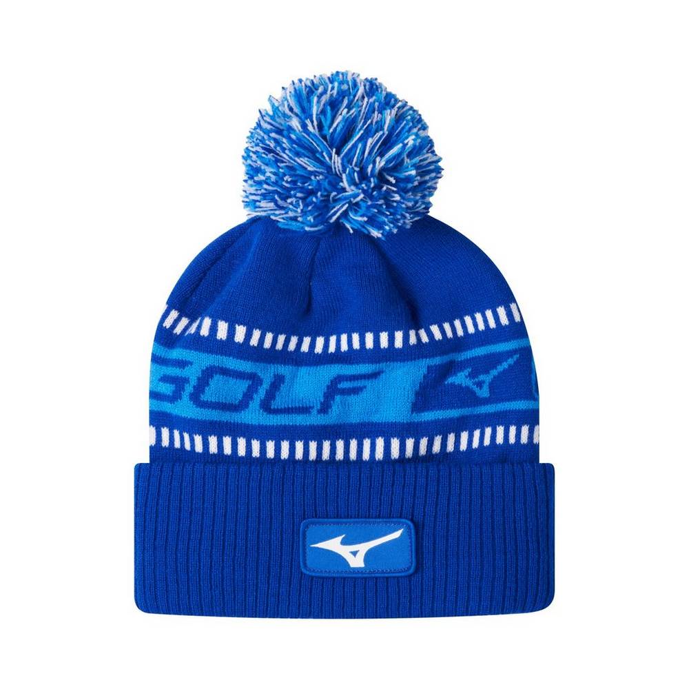 Cappello Mizuno Tour Knit Pom Invernali Uomo - Blu/Bianche - 65839-LGNE